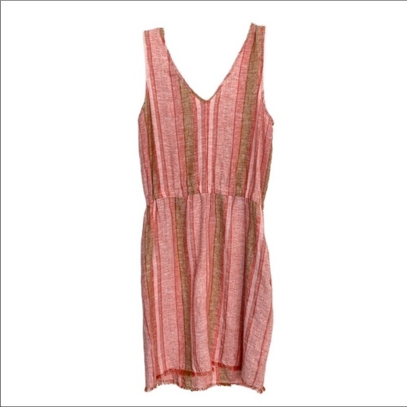 DREW Anthro Natural Dobby Stripe Dress NWT Size S - Picture 2 of 9